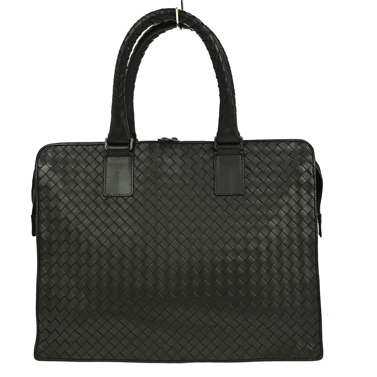 Bottega Veneta Top Zip Briefcase Intrecciato Nappa Black Leather Briefcase Bag (Pre-Owned)