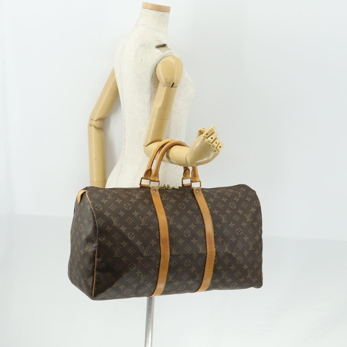 Louis Vuitton Keepall Bag Monogram Canvas Brown Canvas Travel Bag Bag (Pre-Owned)