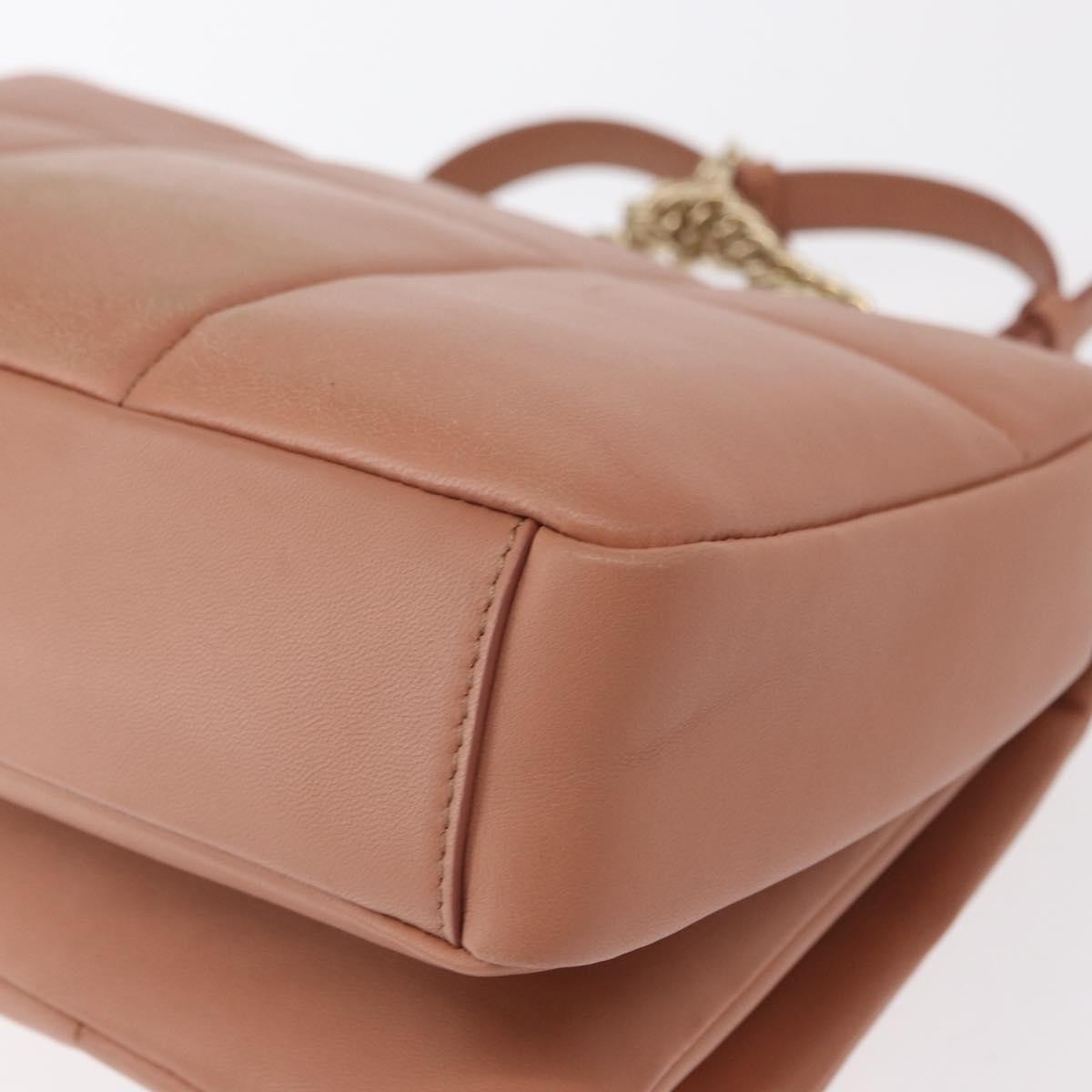 Salvatore Ferragamo Vara Soft Flap Bag Quilted Leather Pink Leather Shoulder Bag Bag (Pre-Owned)