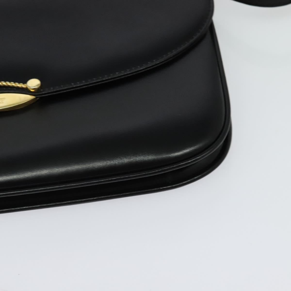 Bally Vintage Shoulder Bag Leather Black Leather Shoulder Bag Bag (Pre-Owned)
