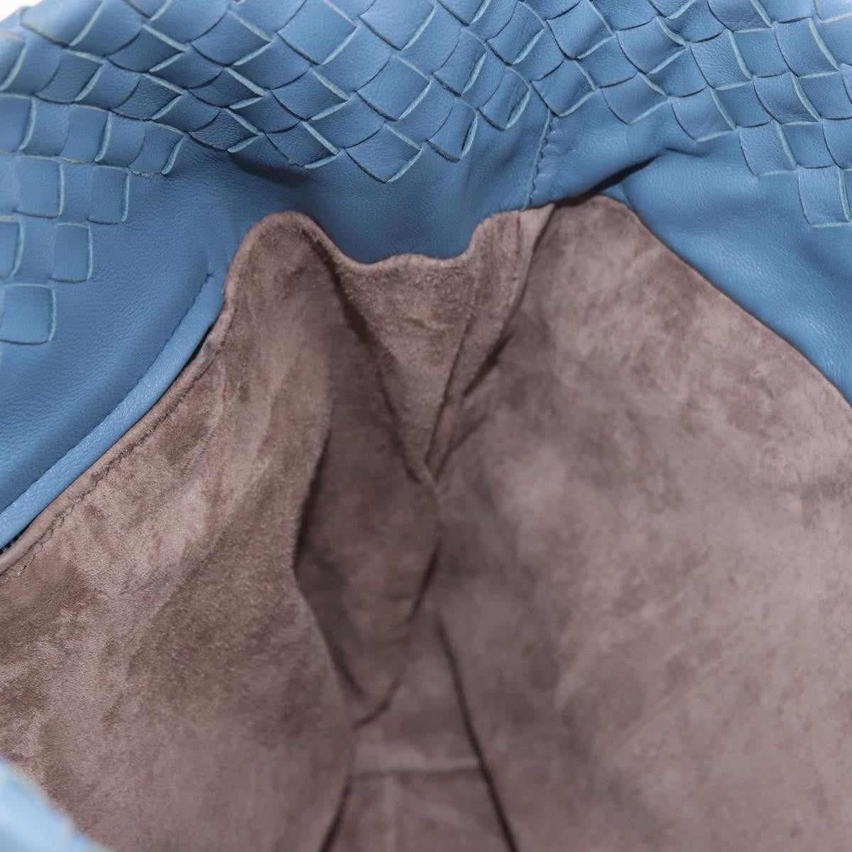 Bottega Veneta Intrecciato Tote Leather Blue Leather Tote Bag Bag (Pre-Owned)