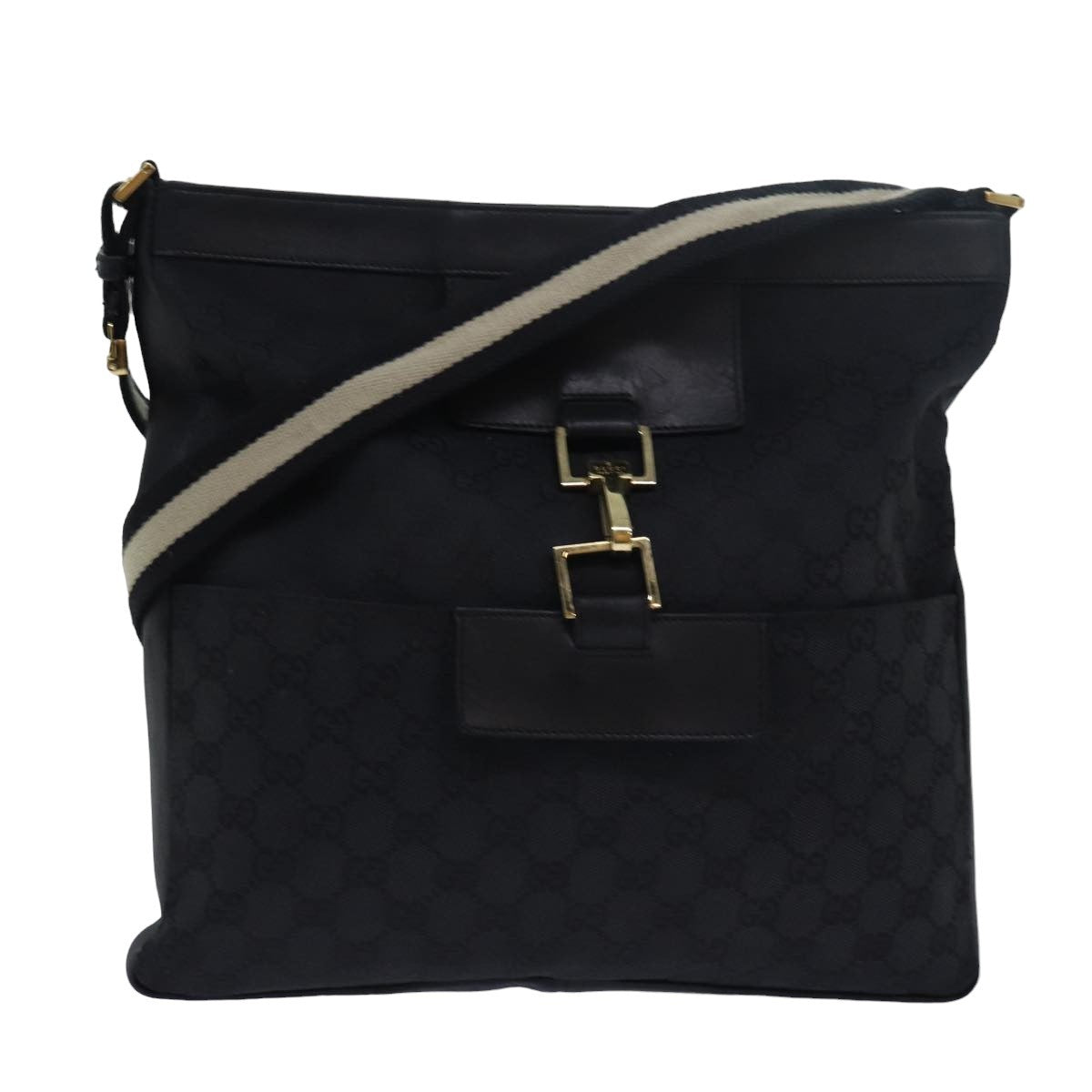 Gucci Vintage Jackie Shoulder Bag Canvas And Leather Multicolour Canvas Shoulder Bag Bag (Pre-Owned)