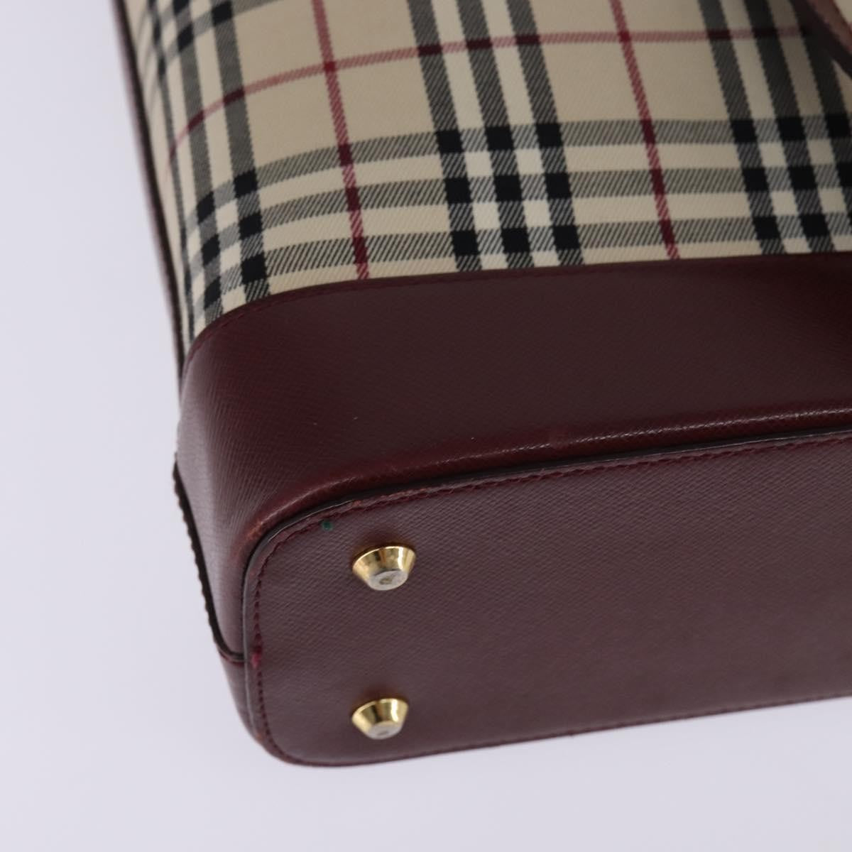 Burberry Nova Check Tote Canvas Check Pattern Beige Canvas Bag (Pre-Owned)