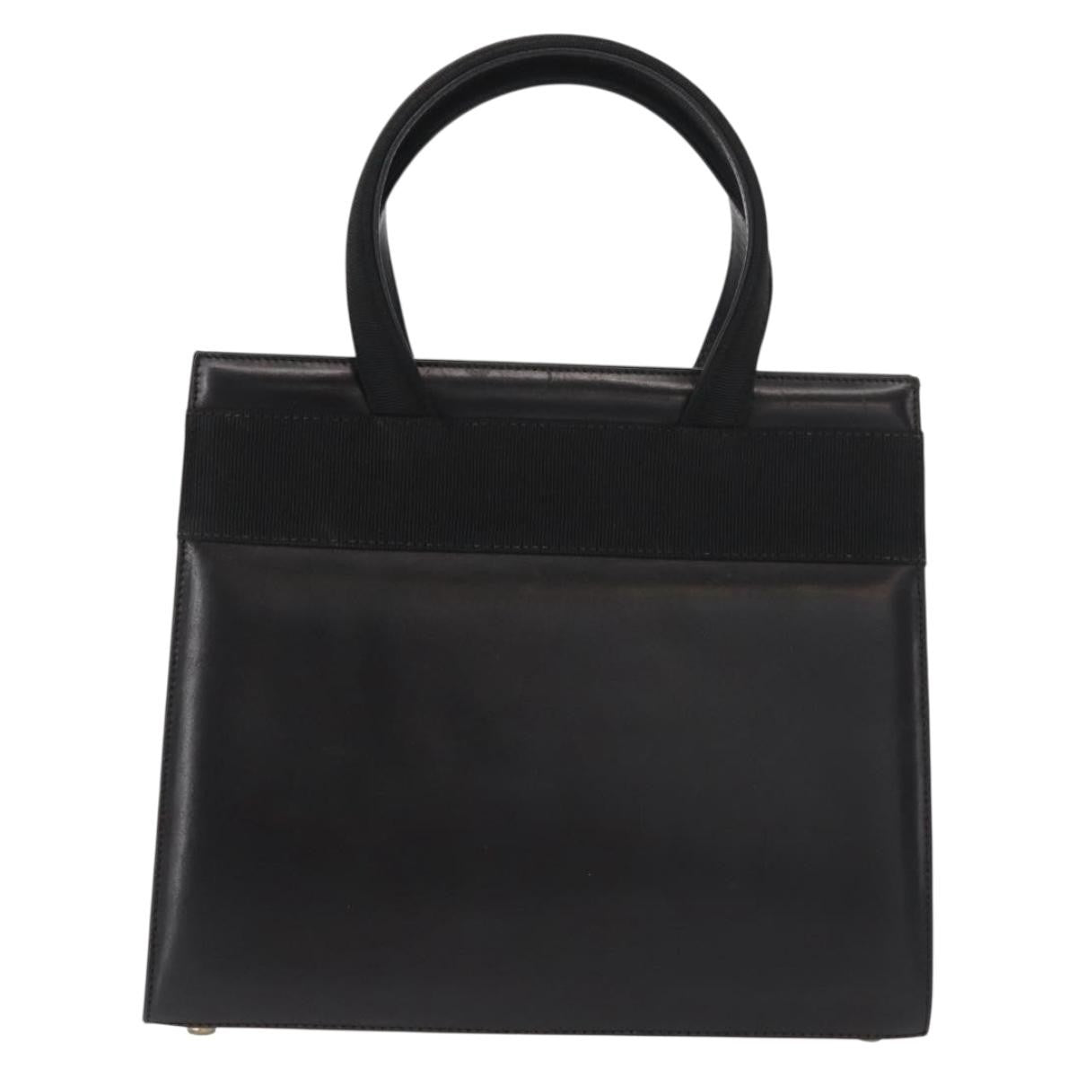 Salvatore Ferragamo Vala Handbag Leather Black Leather Handbag (Pre-Owned)