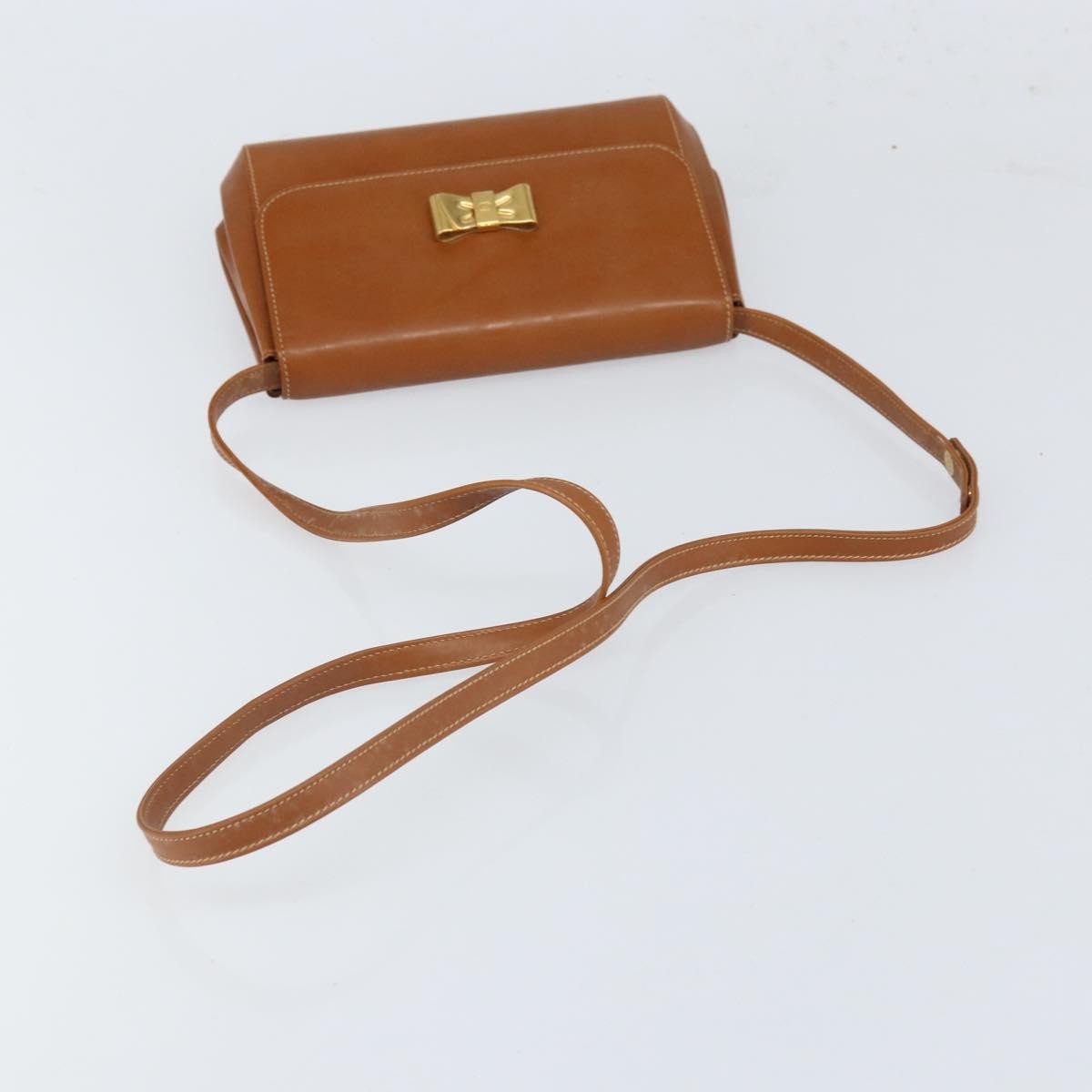 Gucci Vintage Shoulder Bag Leather Brown Leather Shoulder Bag Bag (Pre-Owned)