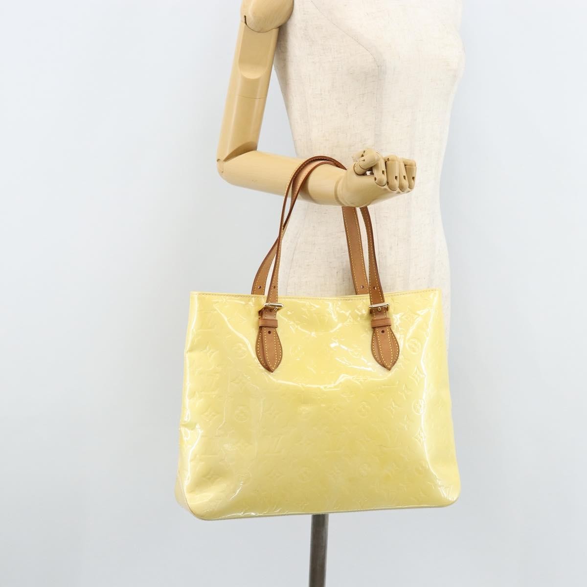 Louis Vuitton Brentwood Handbag Monogram Vernis Yellow Patent_Leather Tote Bag Bag (Pre-Owned)