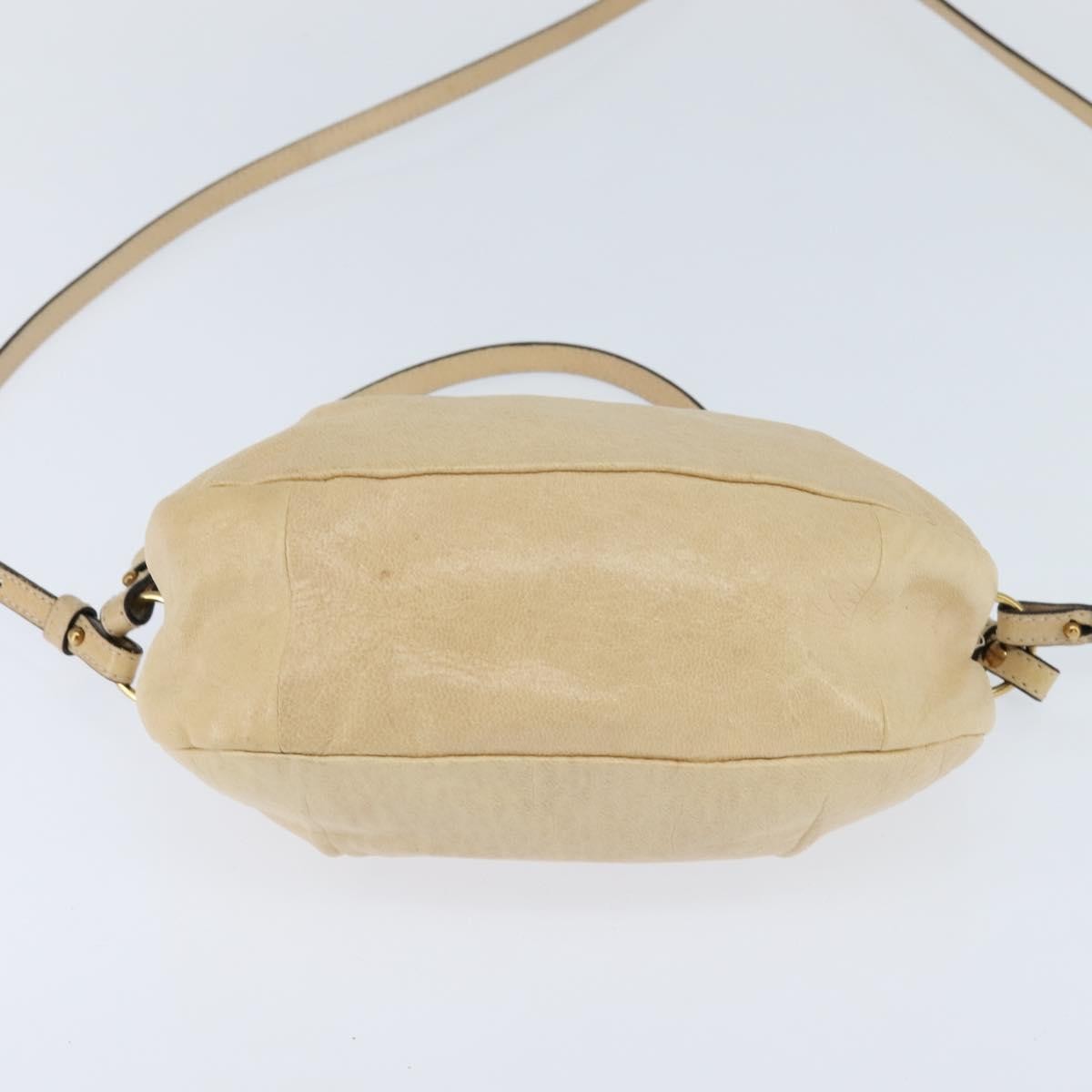 Chloe Vintage Shoulder Bag Leather Beige Leather Shoulder Bag Bag (Pre-Owned)