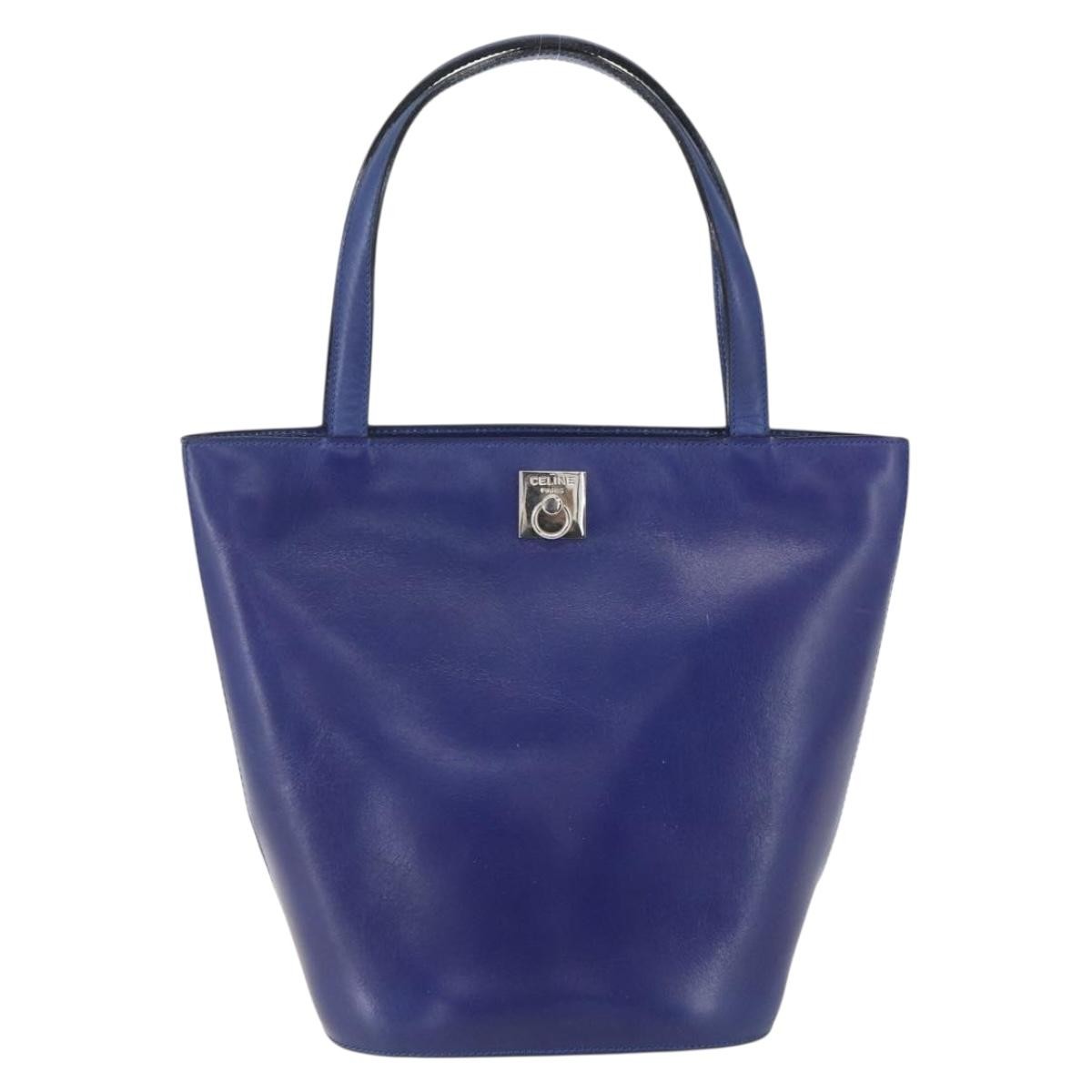 Celine Handbag Leather Blue Leather Handbag (Pre-Owned)