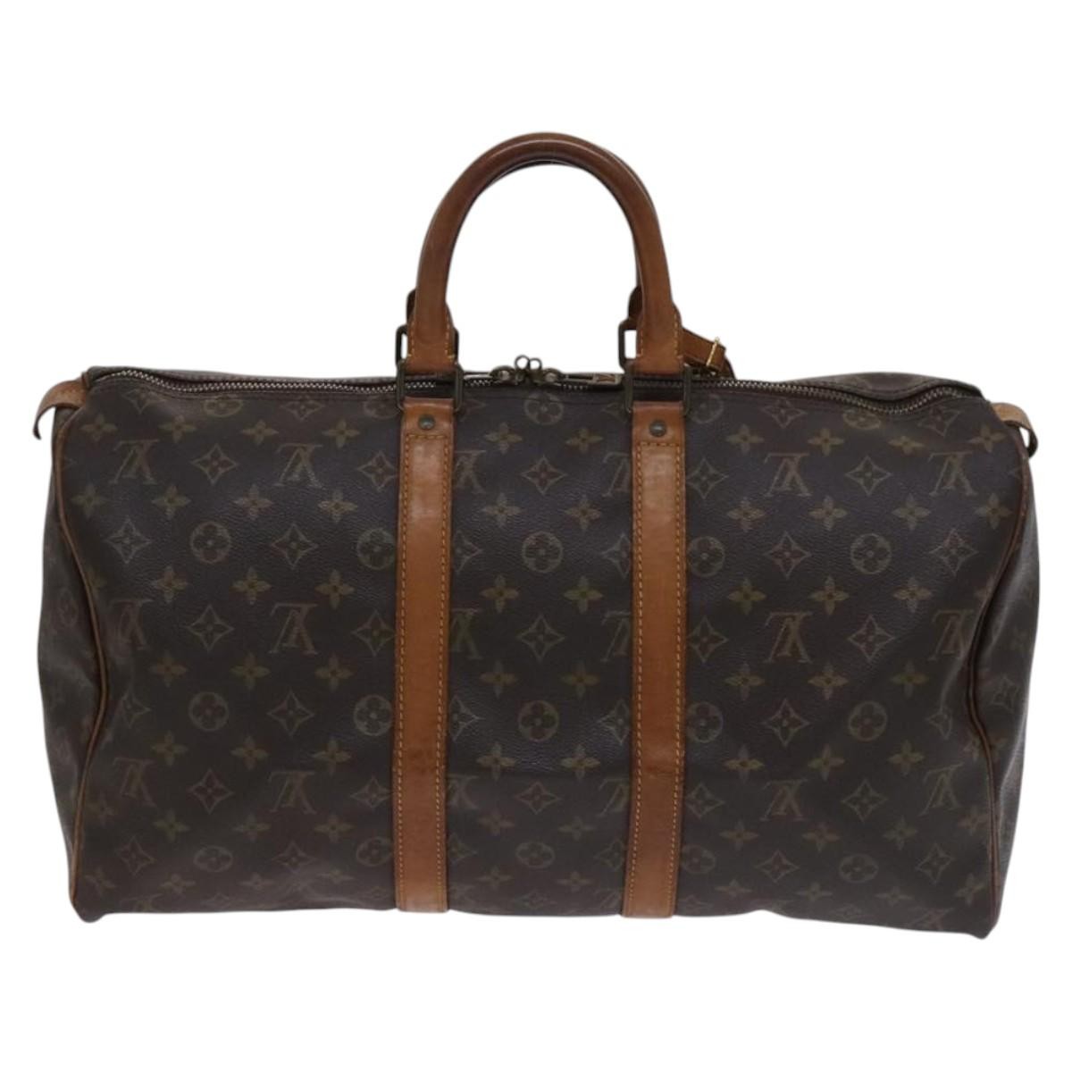 Louis Vuitton Keepall Bag Monogram Canvas Brown Canvas Travel Bag Bag (Pre-Owned)