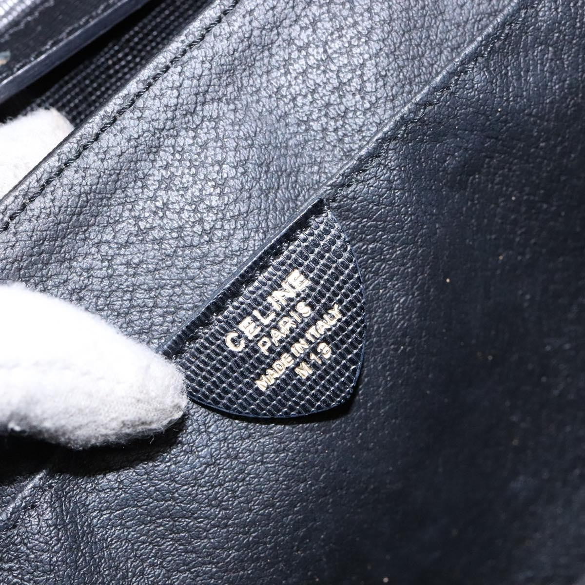 Celine Vintage Circle Logo Crossbody Bag Leather Black Leather Bag (Pre-Owned)