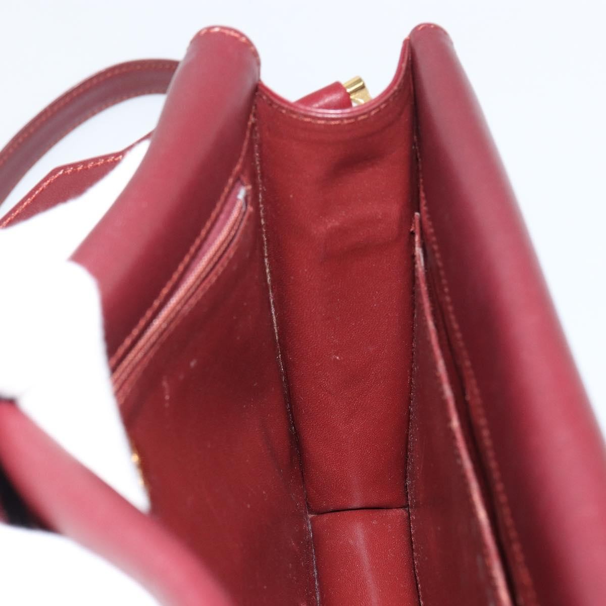 Cartier Must De Cartier Shoulder Bag Leather Burgundy Leather Shoulder Bag Bag (Pre-Owned)