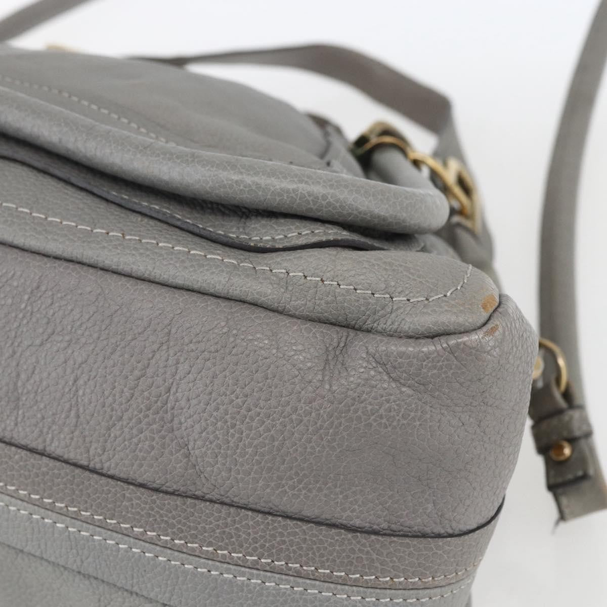 Chloe Paraty Top Handle Bag Leather Gray Leather Handbag (Pre-Owned)