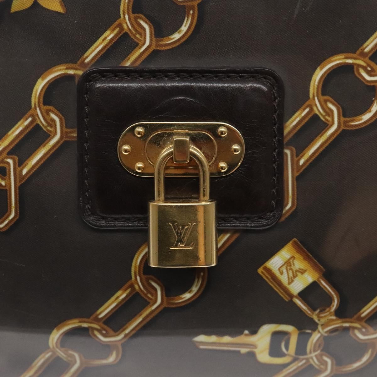 Louis Vuitton Charms Pochette Pvc Over Printed Silk Brown Canvas Clutche & Pouche Bag (Pre-Owned)