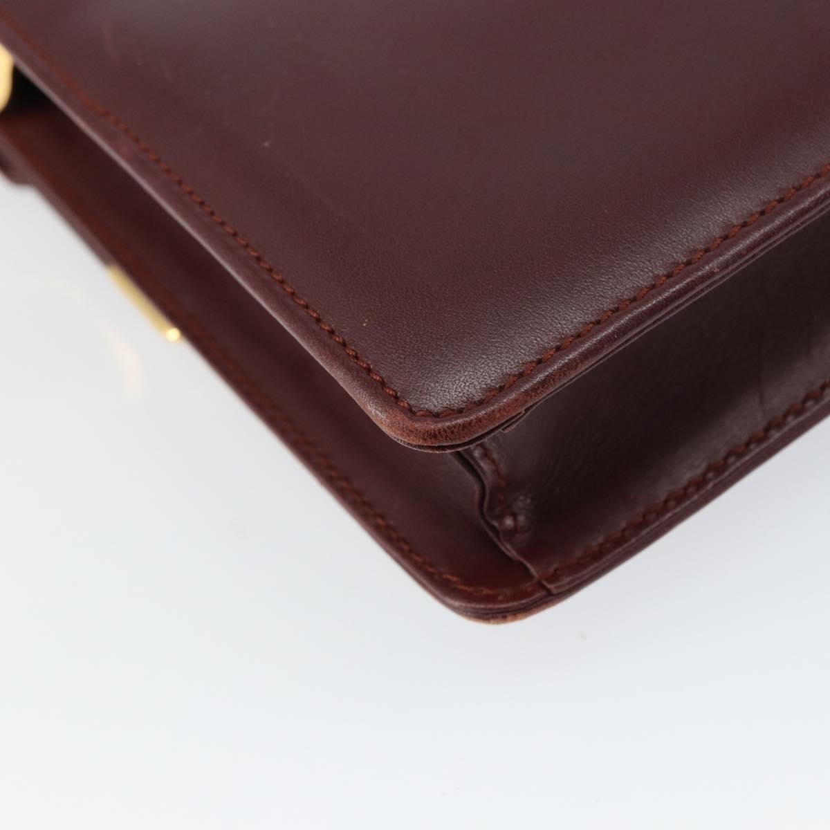 Cartier Must De Cartier Shoulder Bag Leather Burgundy Leather Shoulder Bag Bag (Pre-Owned)