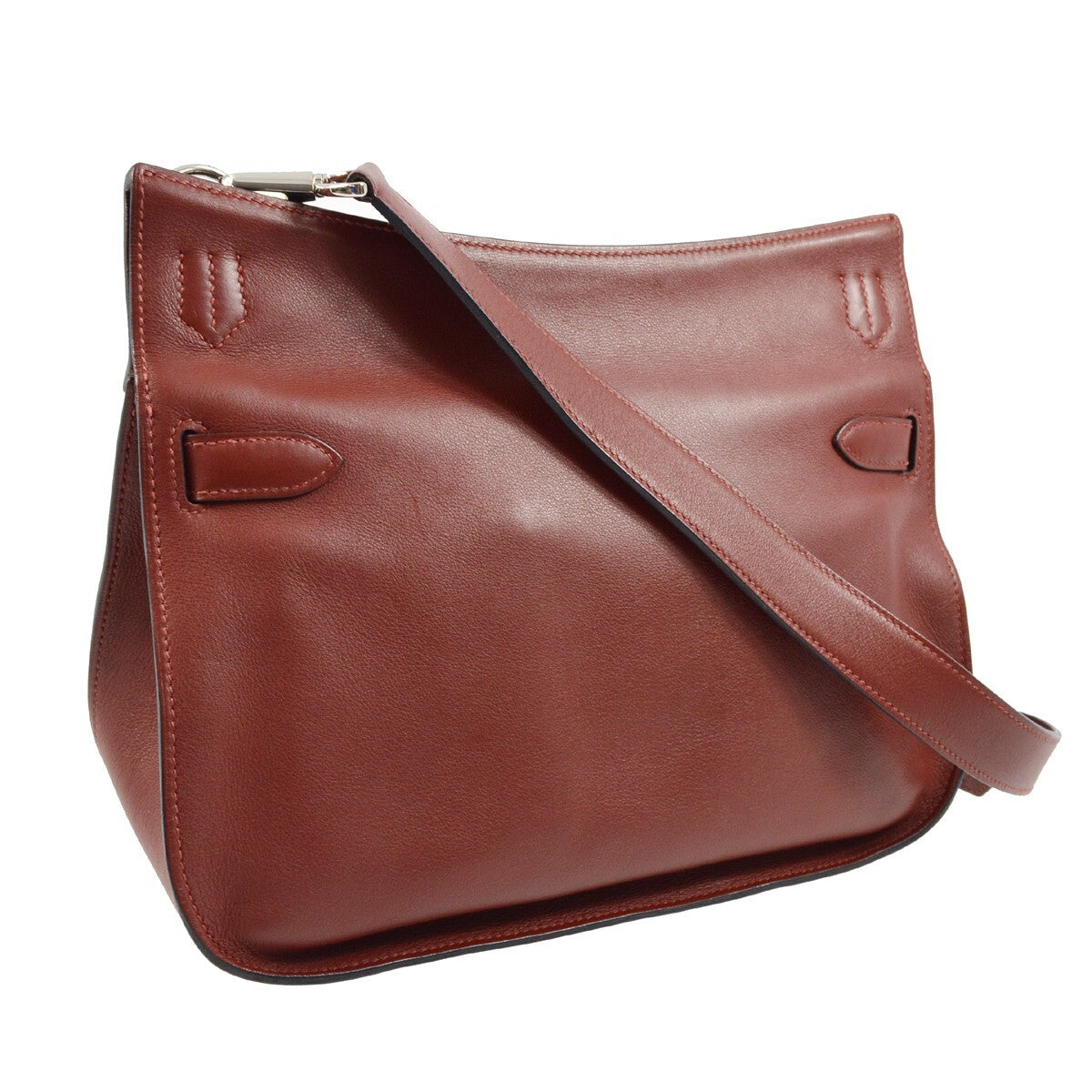 Hermes Jypsiere Bag Swift Burgundy Leather Shoulder Bag Bag (Pre-Owned)