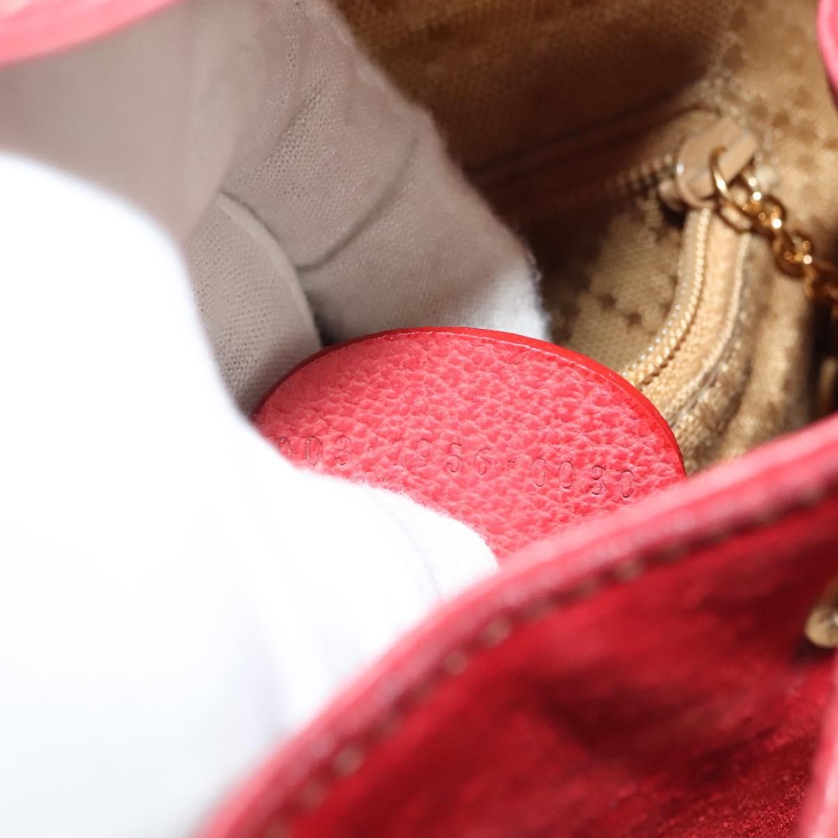 Gucci Vintage Bamboo Backpack Suede Red Suede Backpack Bag (Pre-Owned)