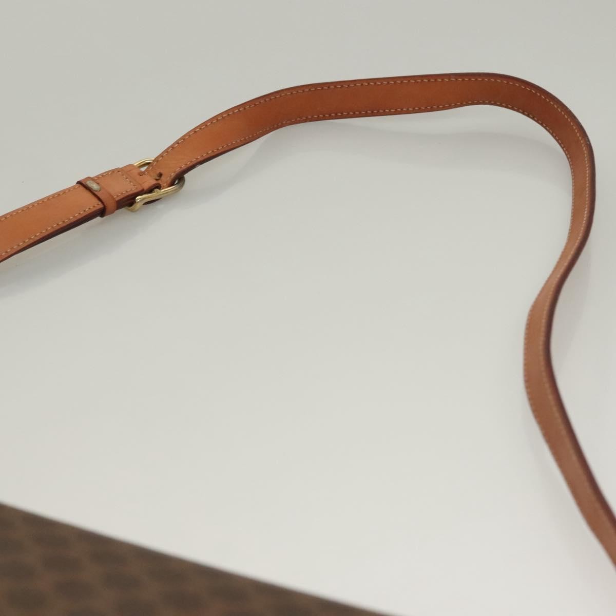 Celine Macadam Shoulder Bag Pvc Leather Brown Canvas Bag (Pre-Owned)