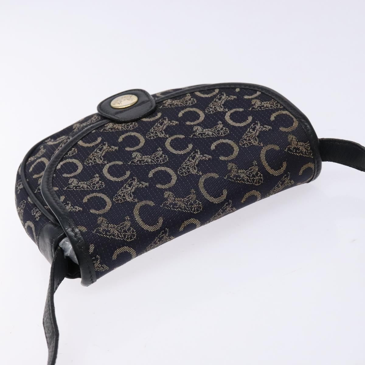 Celine C Sulky Shoulder Bag Canvas And Leather Navy Canvas Shoulder Bag Bag (Pre-Owned)