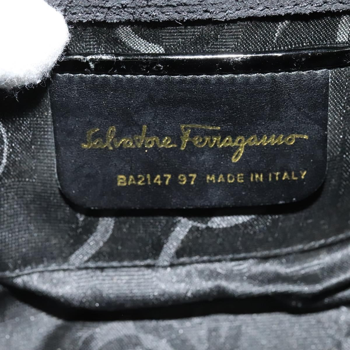 Salvatore Ferragamo Gancini Shoulder Bag Patent Leather Black Patent_Leather Shoulder Bag Bag (Pre-Owned)