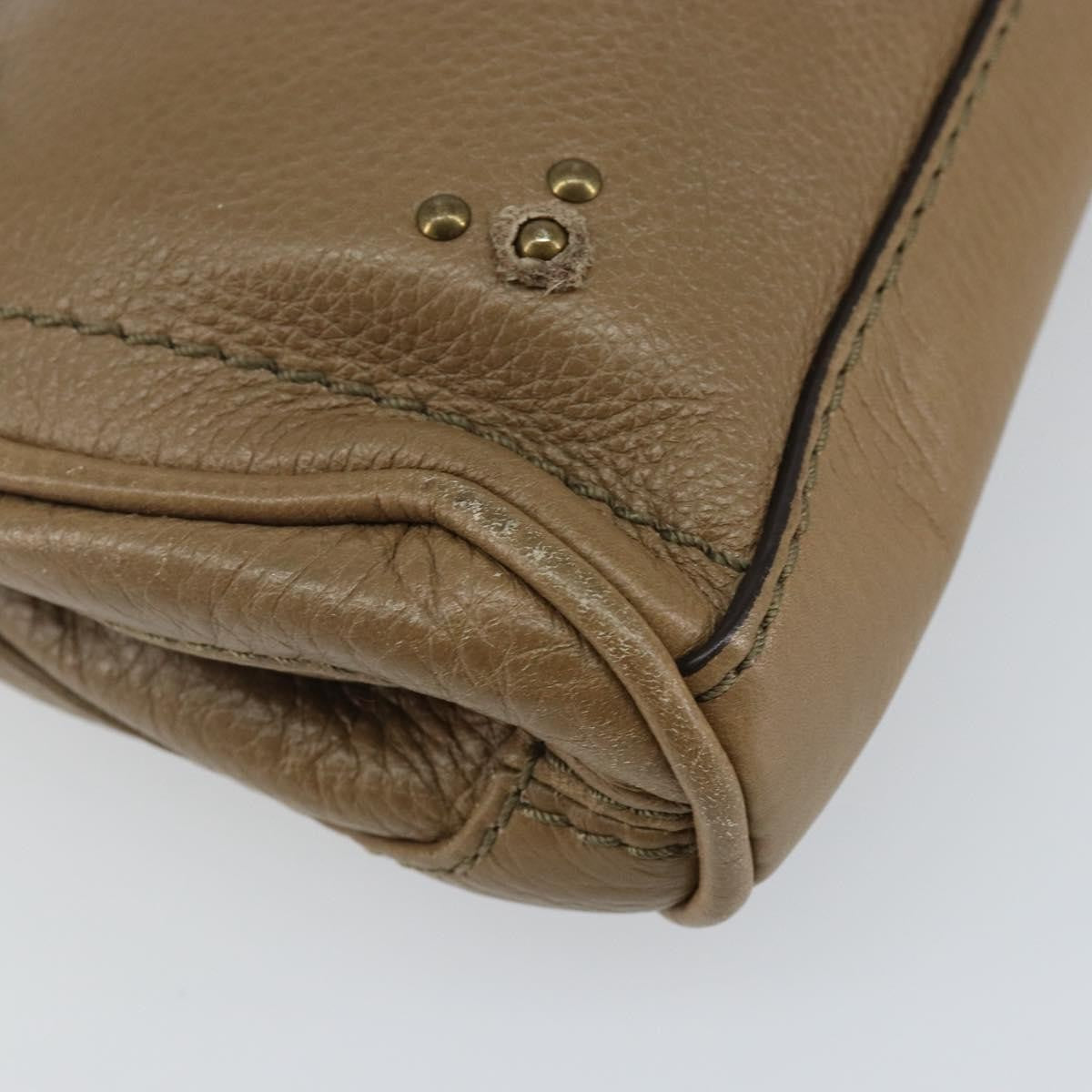 Chloe Paddington Pouch Leather Beige Leather Bag (Pre-Owned)