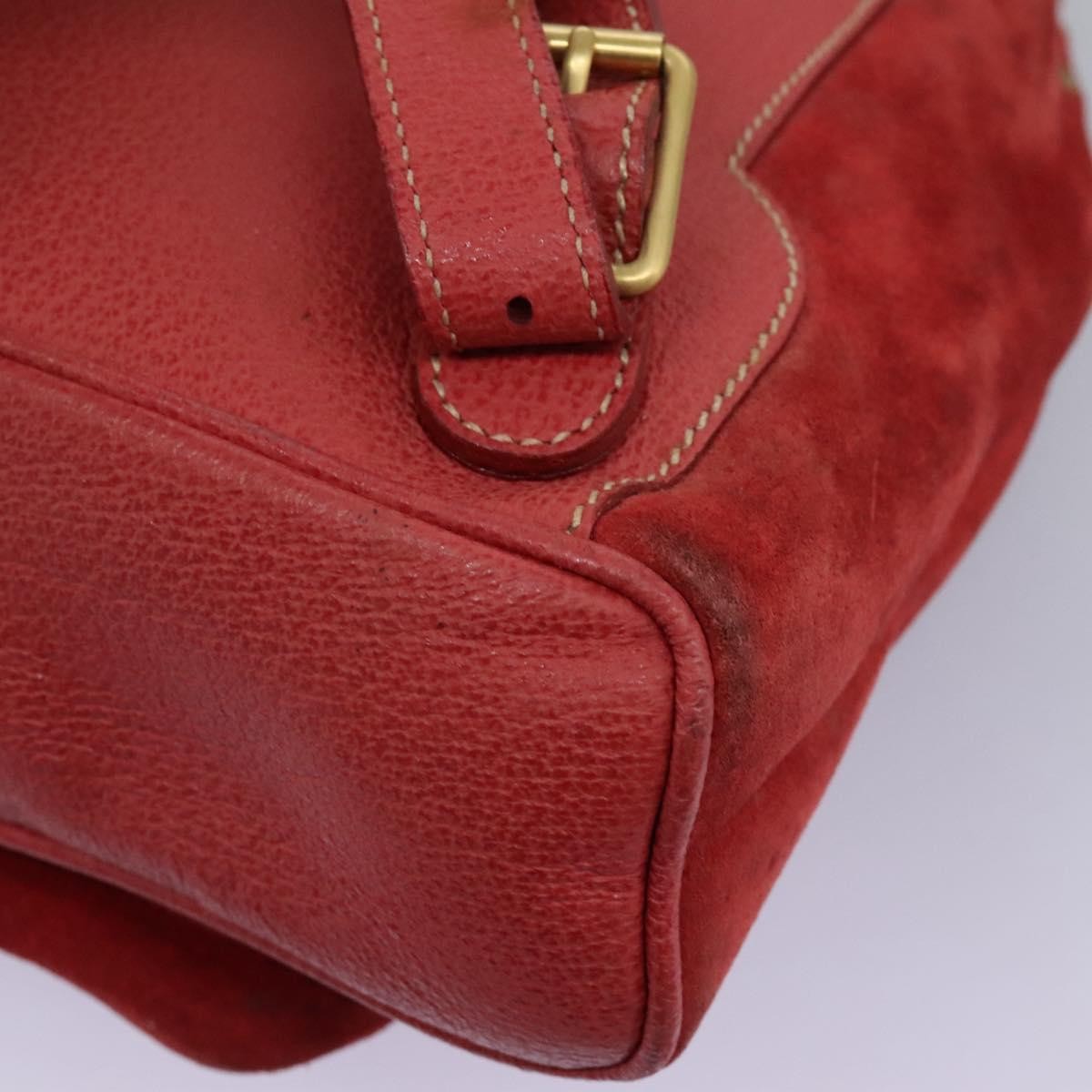 Gucci Gucci Bamboo Backpack Daim Red Suede Backpack Bag (Pre-Owned)