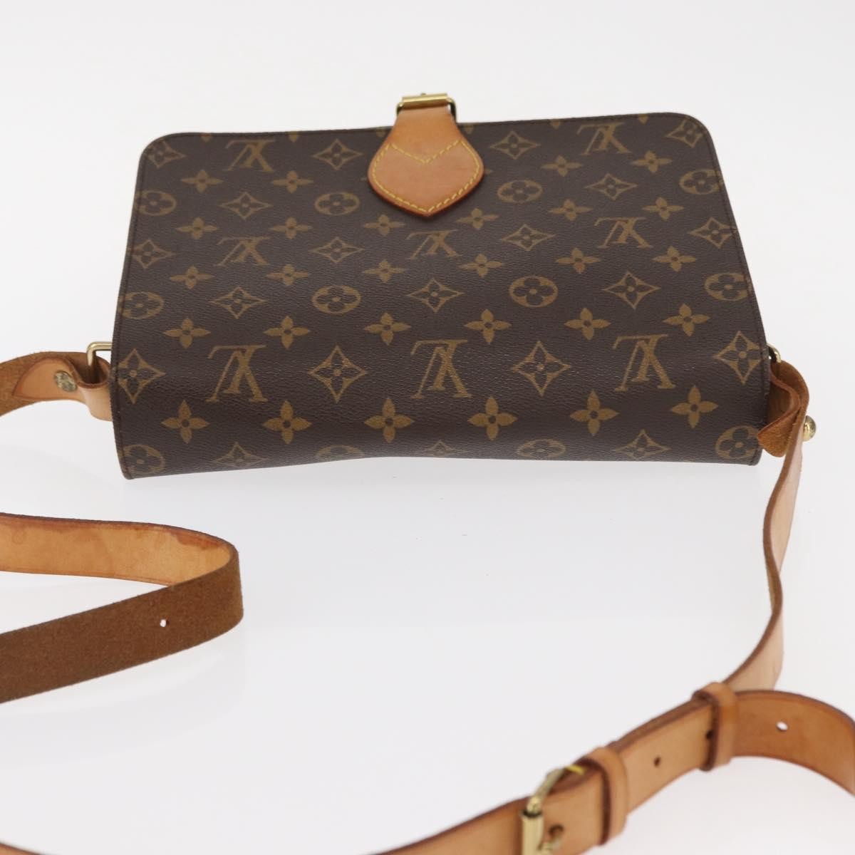 Louis Vuitton Cartouchiere Handbag Monogram Canvas Brown Canvas Shoulder Bag Bag (Pre-Owned)