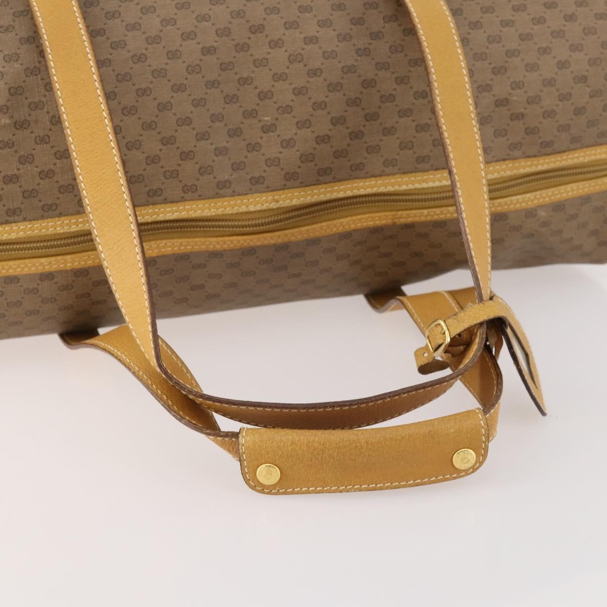 Gucci Vintage Travel Bag Gg Canvas Beige Pvc Travel Bag Bag (Pre-Owned)