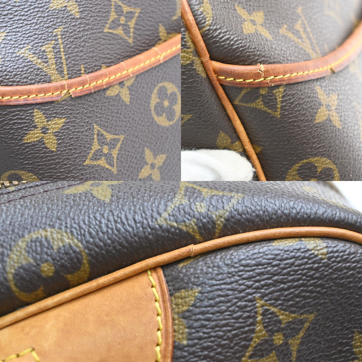 Louis Vuitton Deauville Handbag Monogram Canvas Brown Canvas Handbag (Pre-Owned)