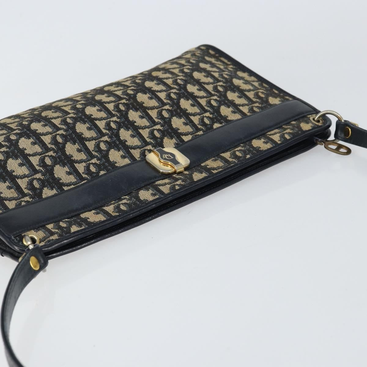 Christian Dior Vintage Trotter Shoulder Bag Canvas Navy Canvas Shoulder Bag Bag (Pre-Owned)