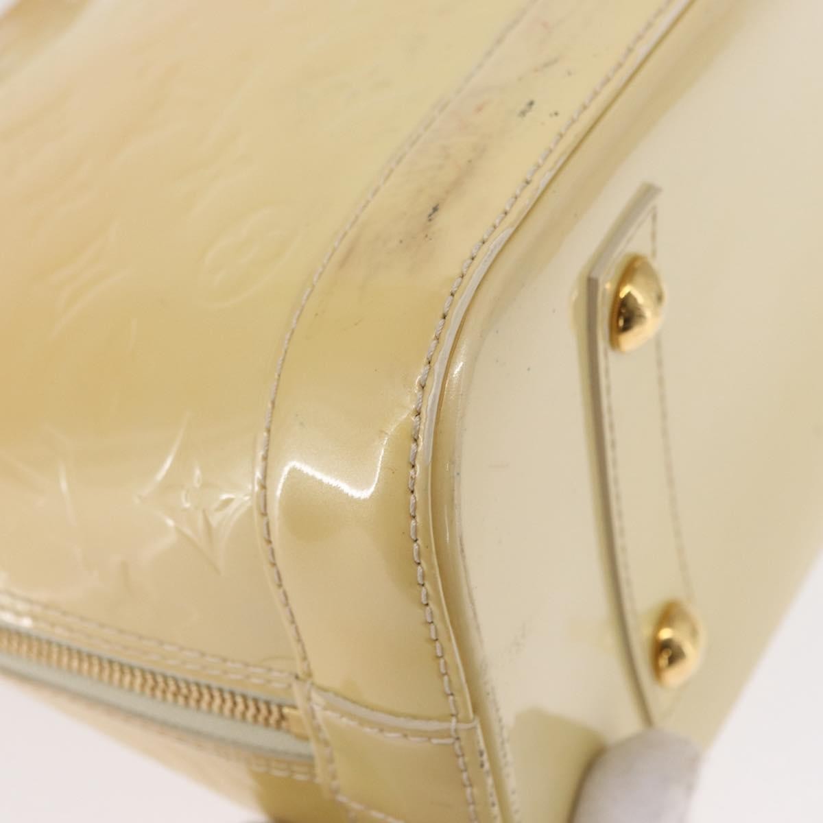 Louis Vuitton Alma Handbag Monogram Vernis Beige Patent_Leather Handbag (Pre-Owned)
