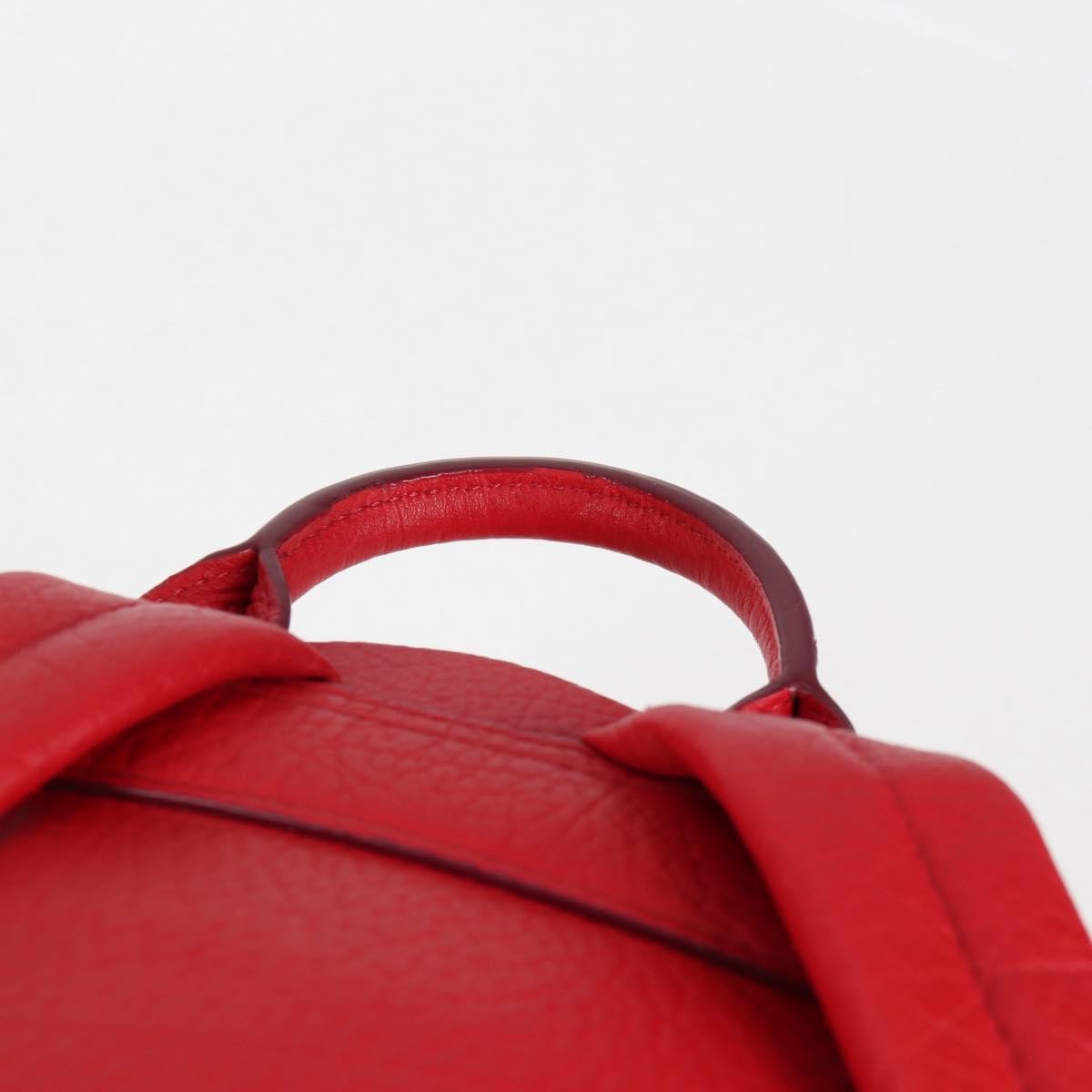 MCM Vintage Vicetos Backpack Leather Red Leather Backpack Bag (Pre-Owned)