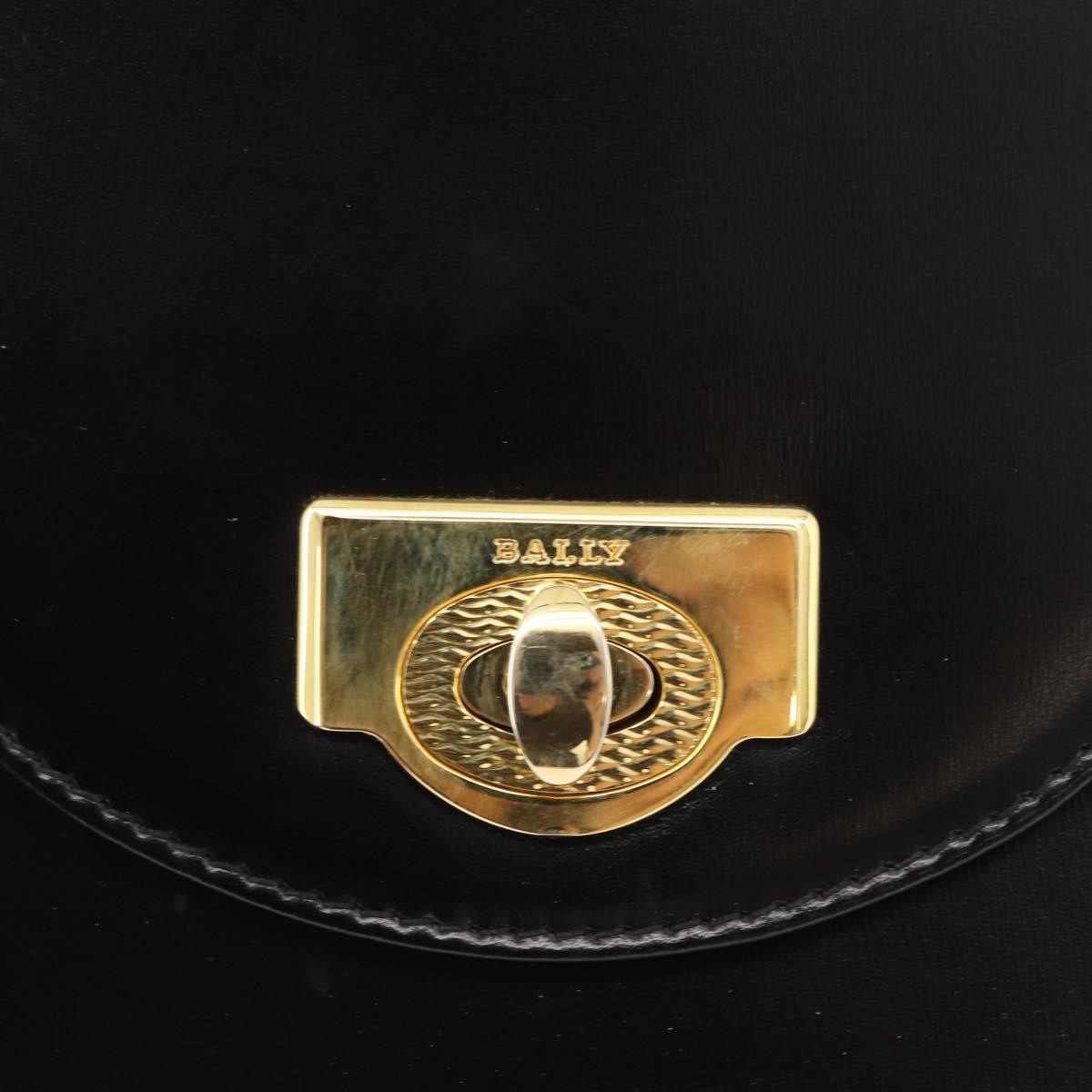 Bally Handbag Leather Black Leather Handbag (Pre-Owned)