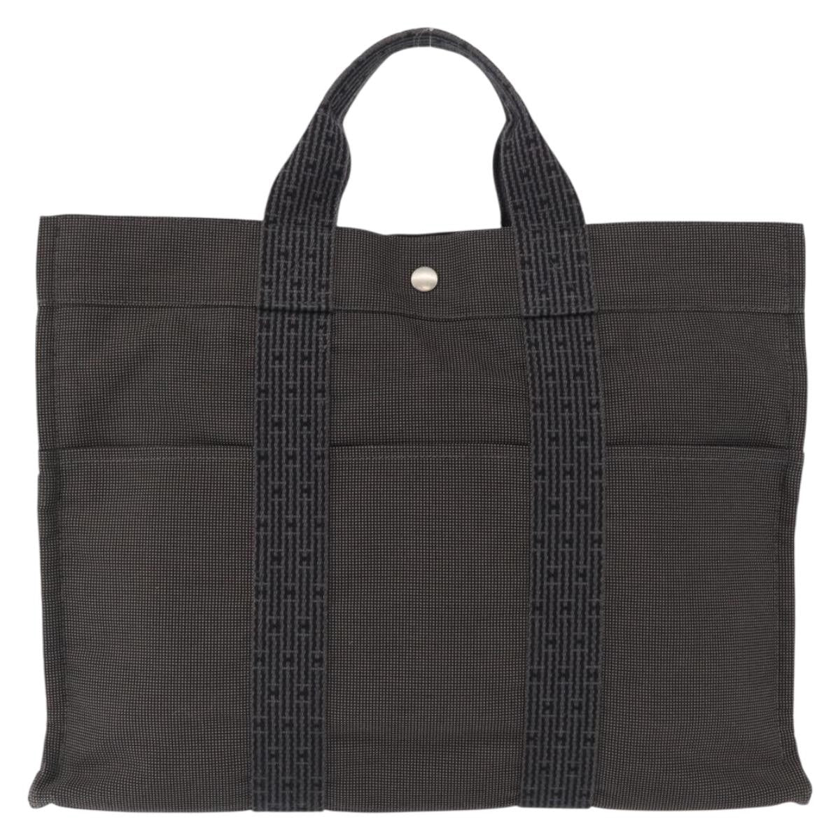 Hermes Fourre-Tout Herline Canvas Gray Canvas Tote Bag Bag (Pre-Owned)