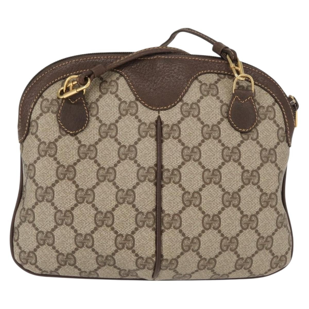 Gucci Vintage Web Crossbody Bag Gg Coated Canvas Beige Canvas Shoulder Bag Bag (Pre-Owned)