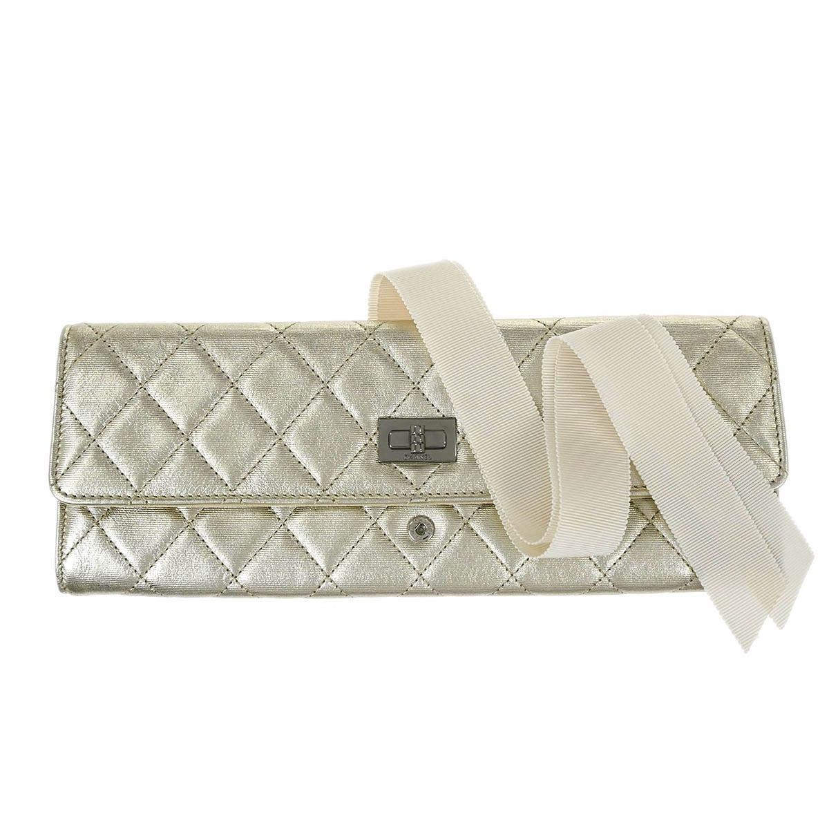 Chanel Reissue 2.55 Clutch Leather Gold Leather Clutche & Pouche Bag (Pre-Owned)