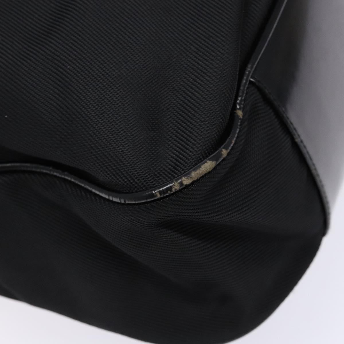 Gucci Vintage Bamboo Handle Tote Nylon Black Nylon Bag (Pre-Owned)