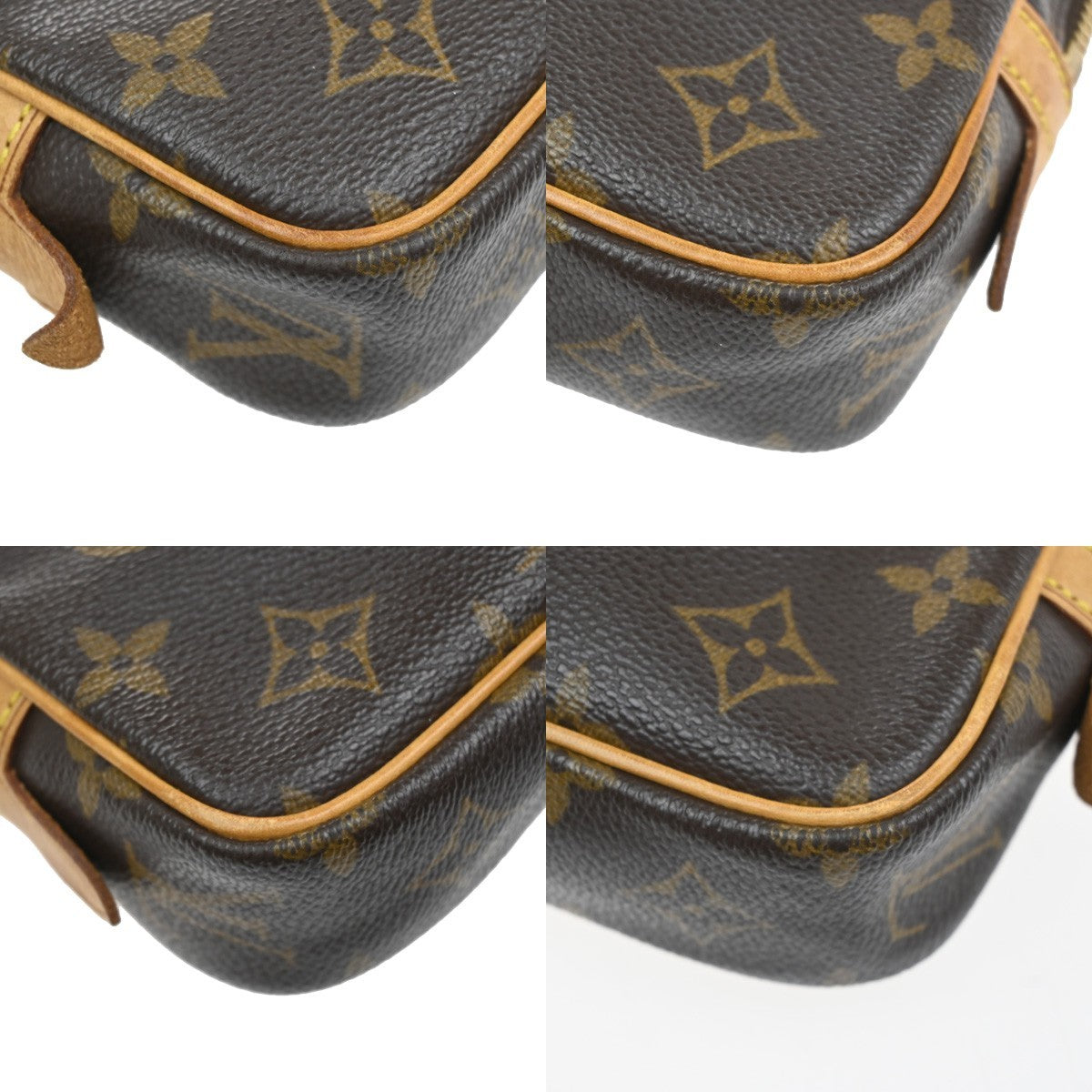 Louis Vuitton Pochette Marly Bandouliere Bag Monogram Canvas Brown Leather Shoulder Bag Bag (Pre-Owned)
