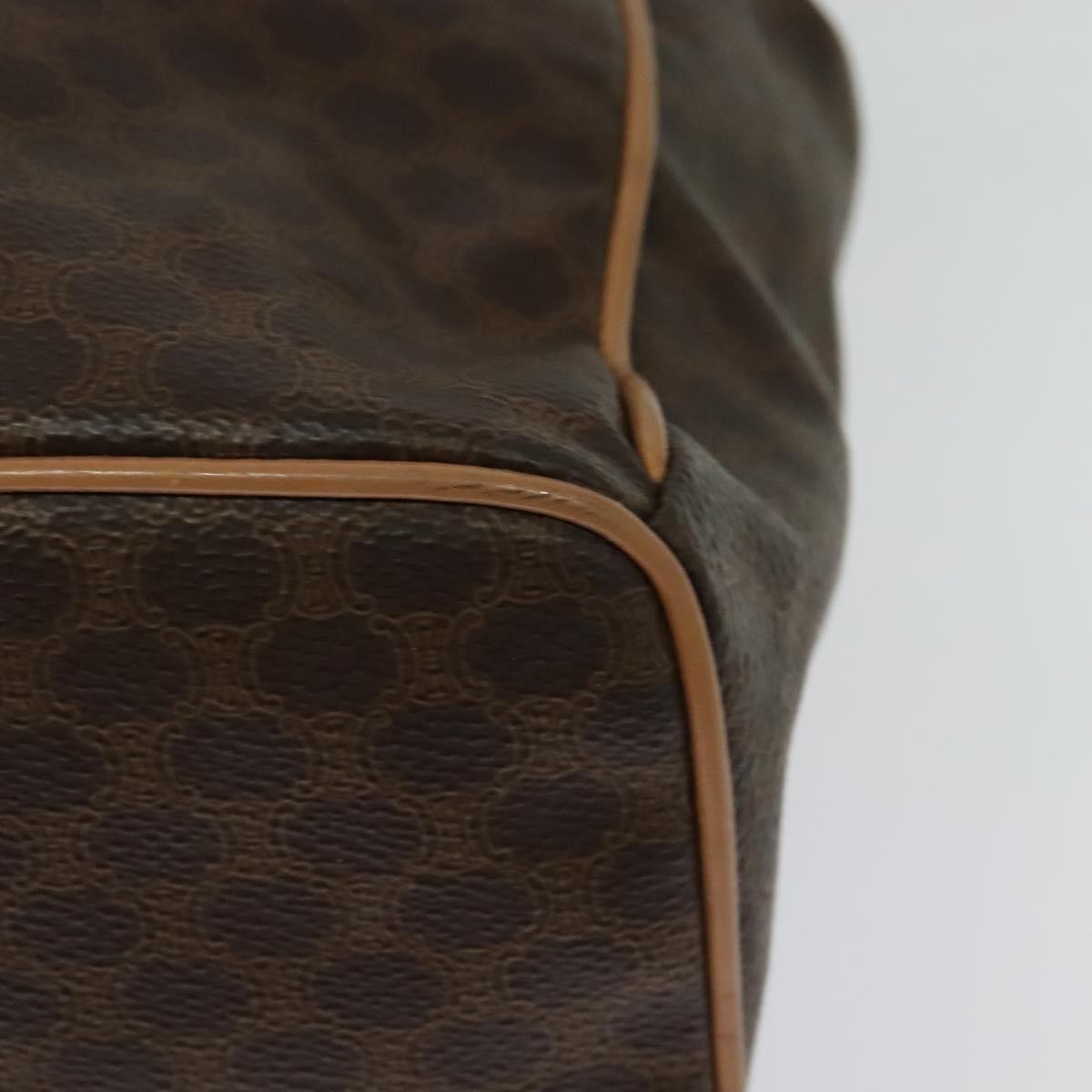 Celine Vintage Macadam Backpack Canvas And Leather Brown Canvas Backpack Bag (Pre-Owned)