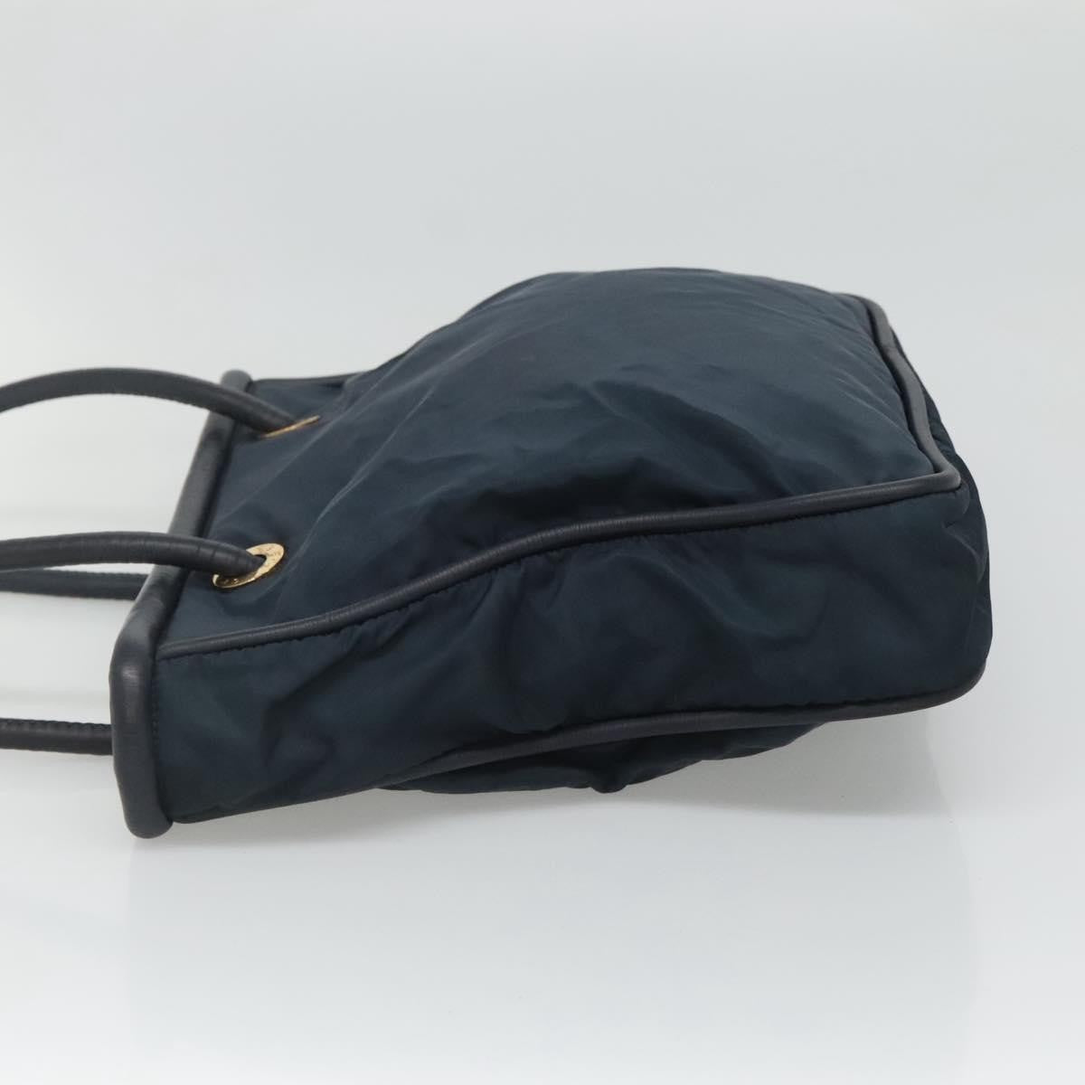 Celine Circle Logo Handbag Nylon Navy Nylon Tote Bag Bag (Pre-Owned)