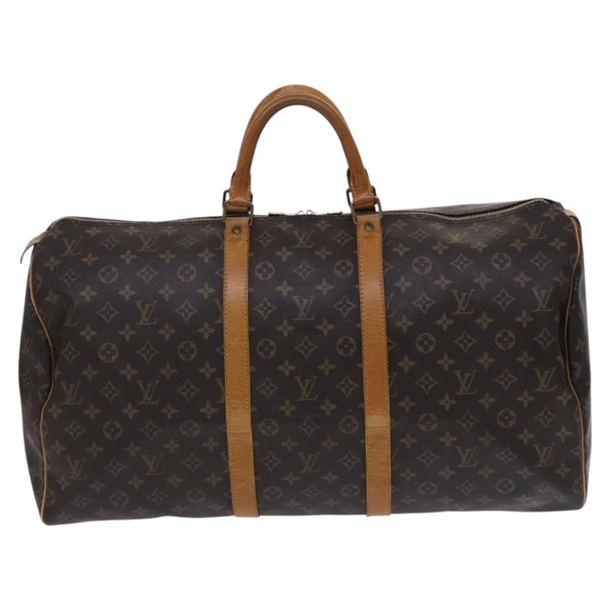 Louis Vuitton Keepall Bag Monogram Canvas Brown Canvas Travel Bag Bag (Pre-Owned)