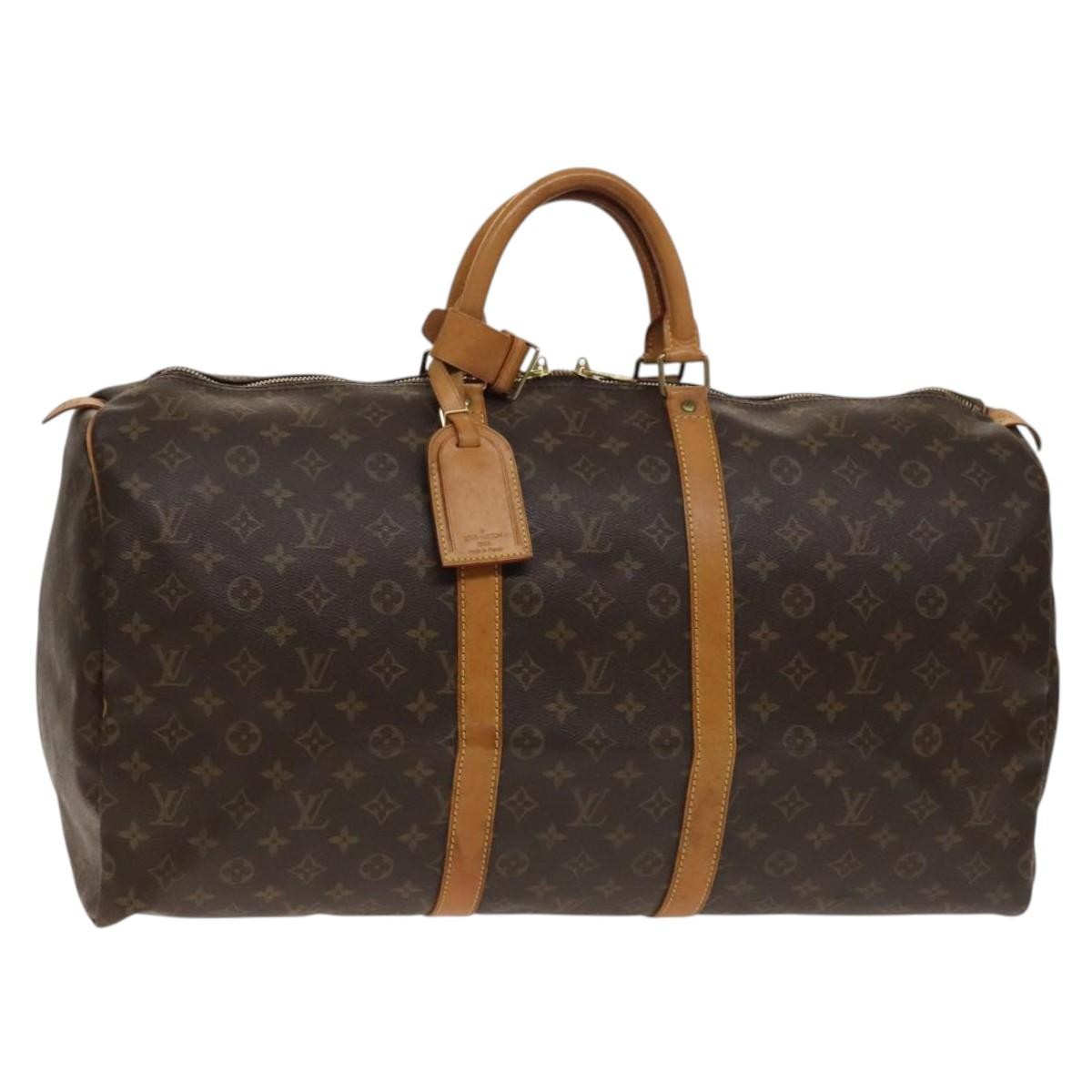 Louis Vuitton Keepall Bag Monogram Canvas Brown Canvas Travel Bag Bag (Pre-Owned)