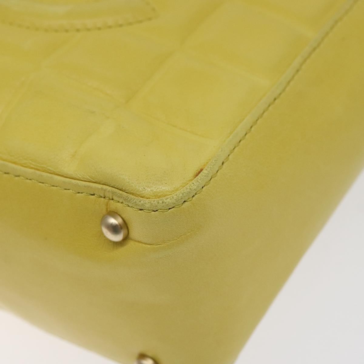 Chanel Chocolate Bar Cc Shoulder Bag Quilted Leather Yellow Leather Shoulder Bag Bag (Pre-Owned)