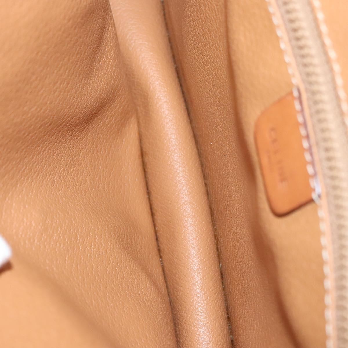 Celine Vintage Macadam Shoulder Bag Canvas And Leather Beige Canvas Shoulder Bag Bag (Pre-Owned)