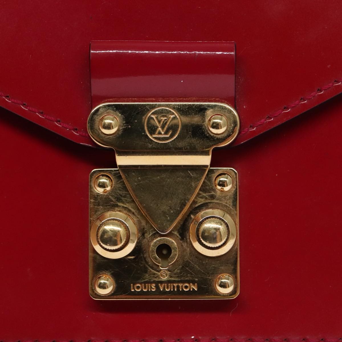 Louis Vuitton Monceau Handbag Vernis Red Patent_Leather Handbag (Pre-Owned)