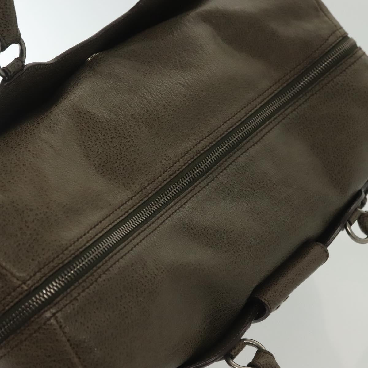 Salvatore Ferragamo Gancini Buckle Shoulder Bag Leather Khaki Leather Bag (Pre-Owned)