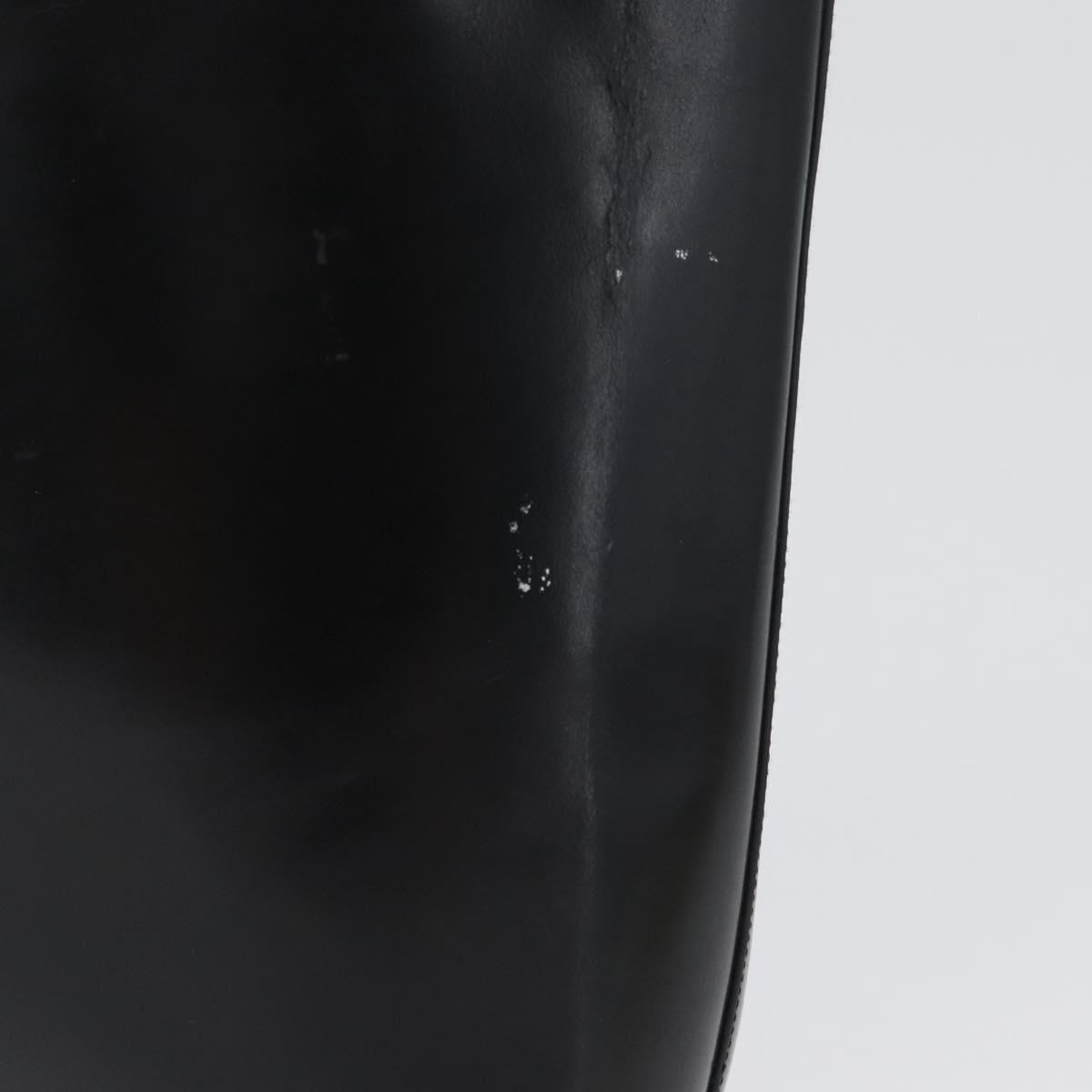 Prada Vintage Tote Leather Black Leather Tote Bag Bag (Pre-Owned)