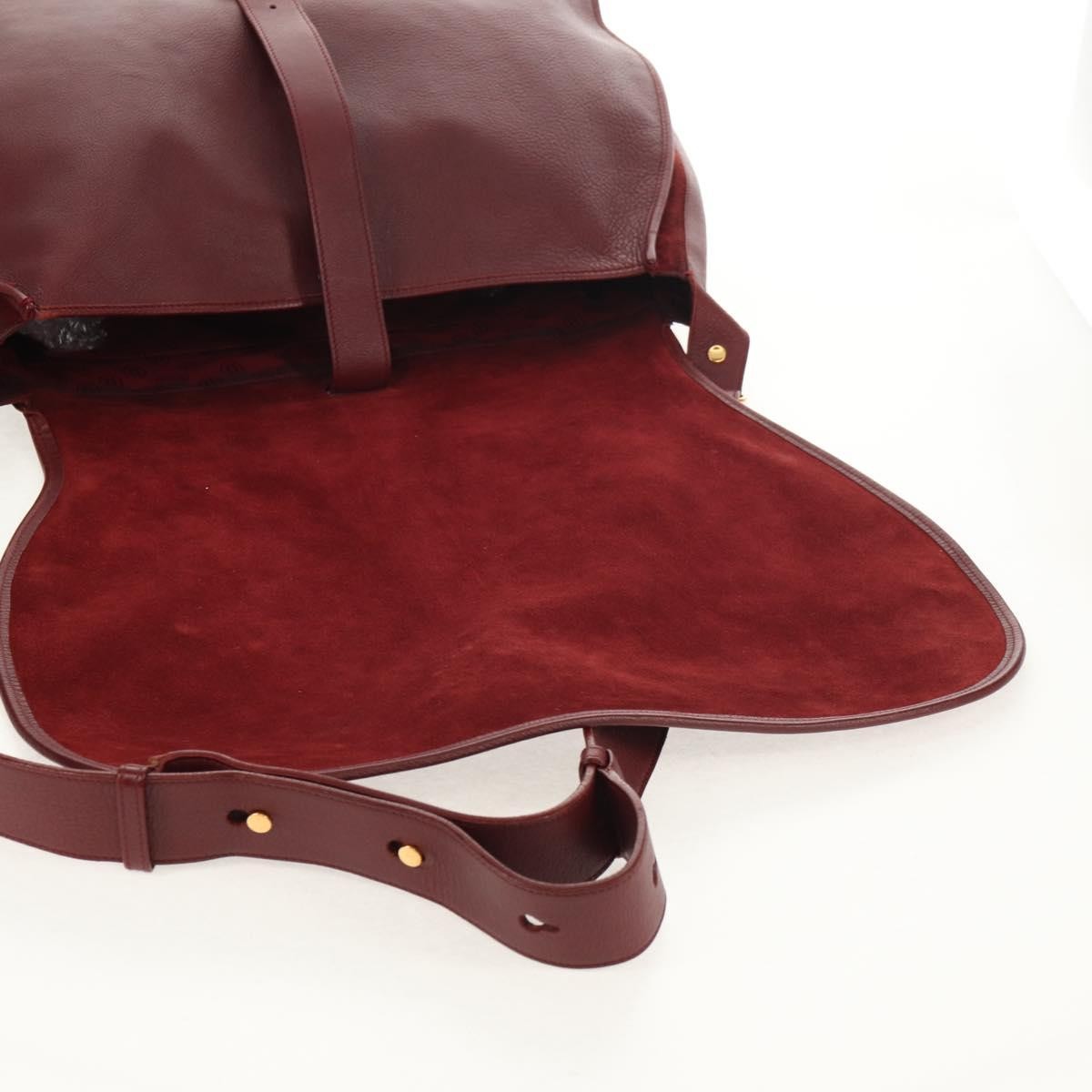 Cartier Must De Cartier Shoulder Bag Leather Burgundy Leather Shoulder Bag Bag (Pre-Owned)