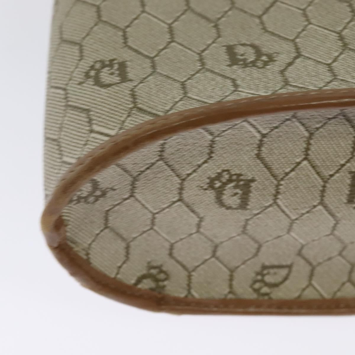 Christian Dior Vintage Honeycomb Shoulder Bag Canvas And Leather Beige Canvas Bag (Pre-Owned)