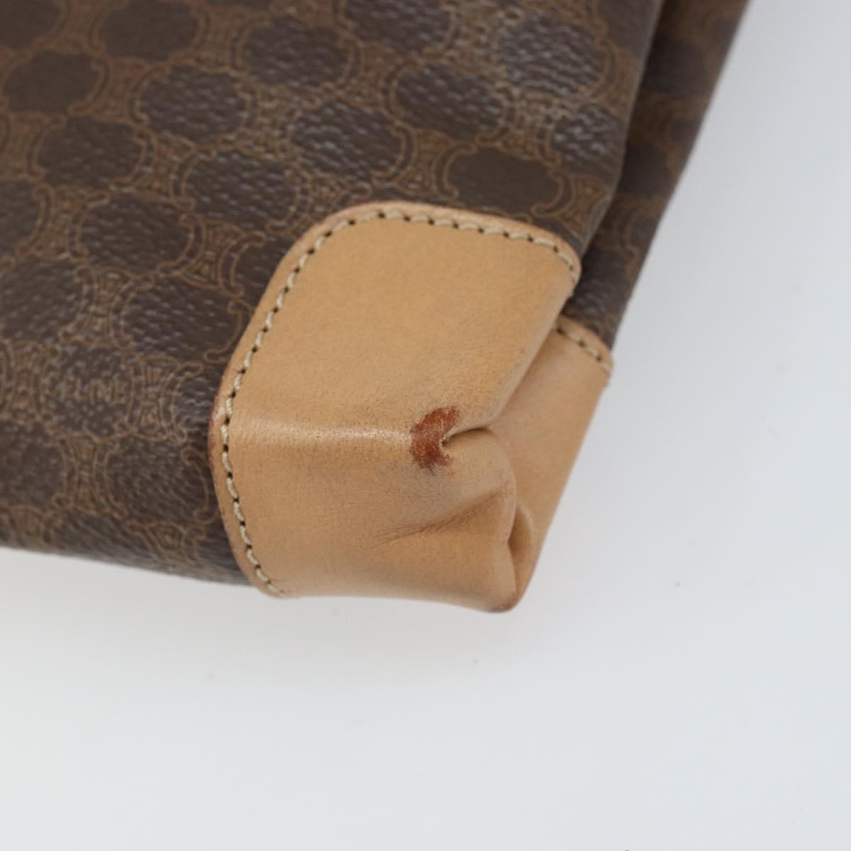 Celine Vintage Macadam Tote Bag Canvas And Leather Brown Canvas Tote Bag Bag (Pre-Owned)