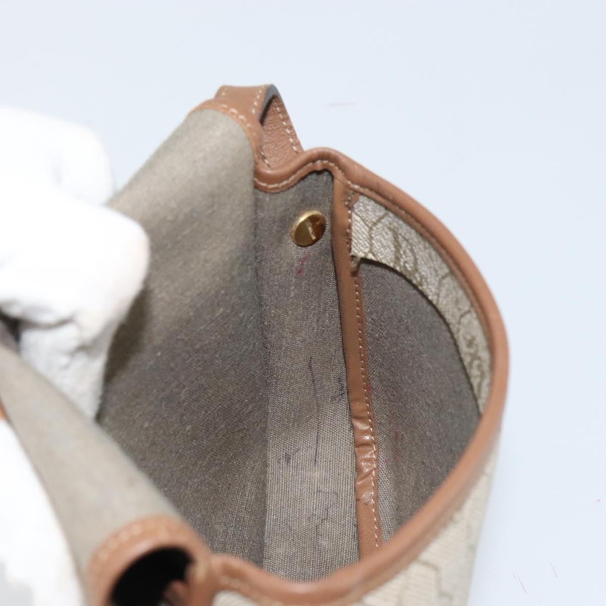 Christian Dior Vintage Honeycomb Flap Crossbody Bag Coated Canvas Beige Canvas Shoulder Bag Bag (Pre-Owned)